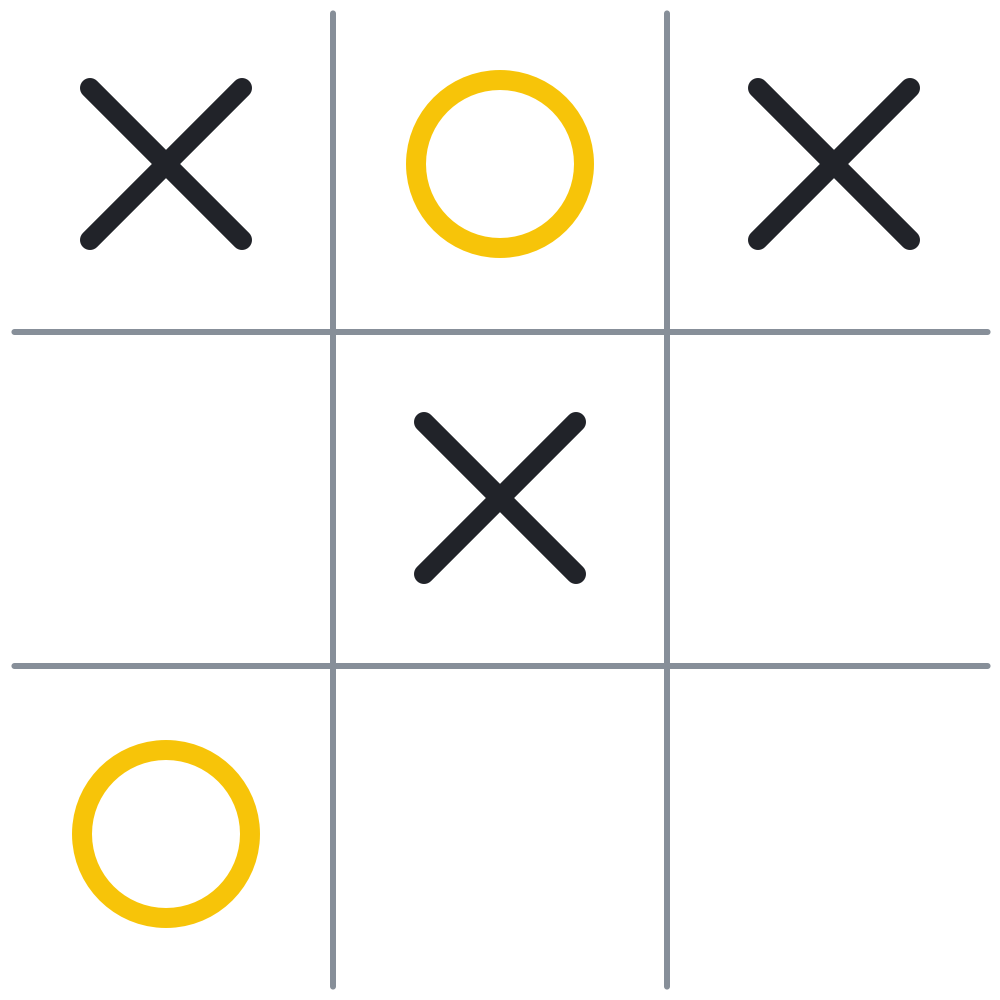 tic-tac-toe game with the right bottom square open for a winning move