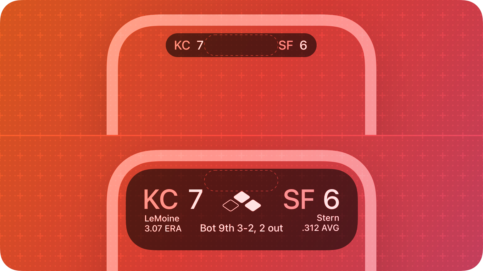 Diagram showing where developers can place interface elements in Live Activities.